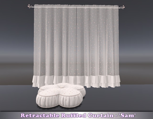 Retractable Ruffled Curtain - 'Sam' & Cushion