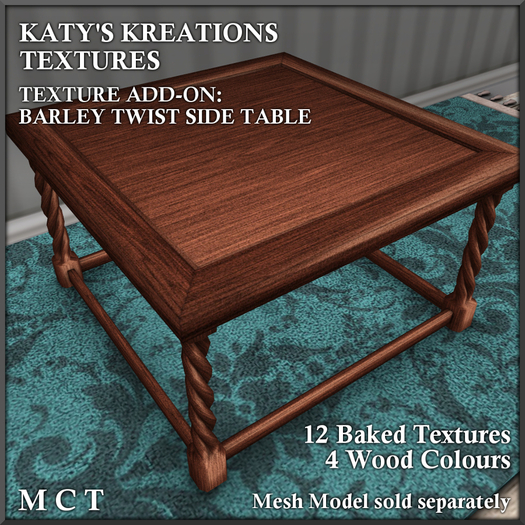 *KK* TEXTURE Add-On Set BARLEY TWIST SIDE TABLE Vendor