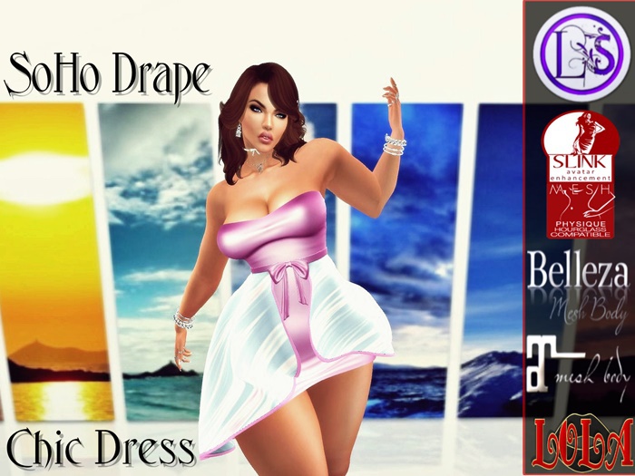 .~LS~SOHO DRAPE CHIC DRESS - 3