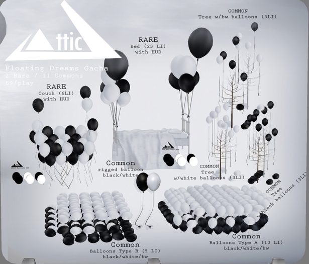 -ATTIC- Floating Bed Balloons RARE