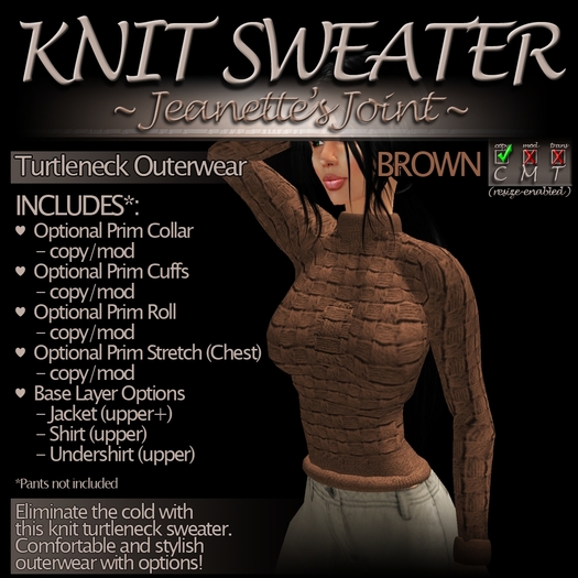 ~JJ~ Knit Sweater (brown)