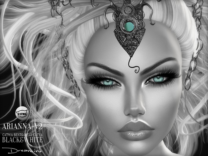 DREAM INK "Catwa Mesh Head Appliers ARIANNA_V2" BW-Black&White
