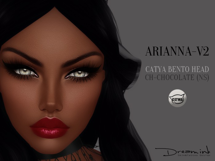 DREAM INK "Catwa Mesh Head Appliers ARIANNA_V2" CH-Chocolate (NS)