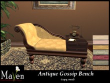 Discontinued - Antique Gossip Bench & Telephone Set - 7 Fabric Choices, Animated