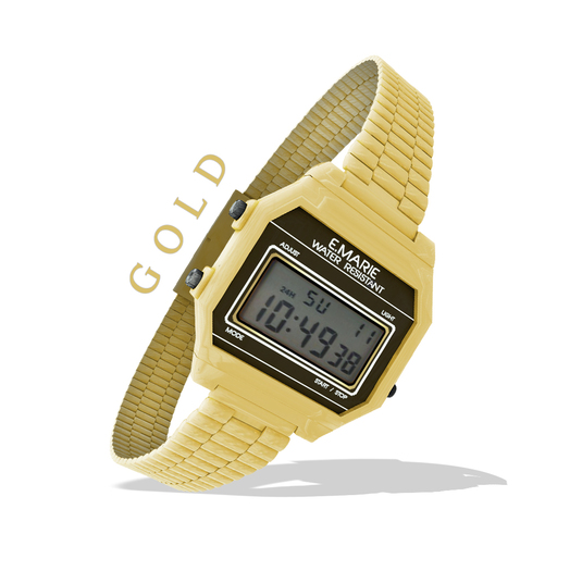 e.marie // Retro Watch - Gold 