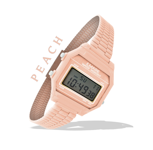 e.marie // Retro Watch - Peach (wear to unpack)
