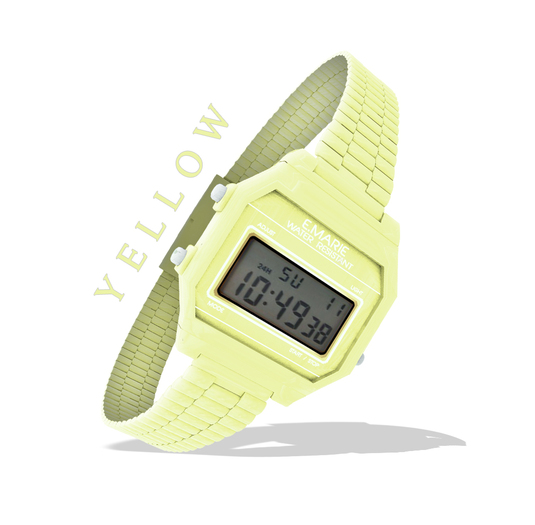 e.marie // Retro Watch - Yellow (wear to unpack)