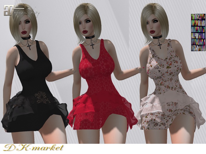 Dk:: Ruffle Dress 3 models 120 colors ( maitreya)