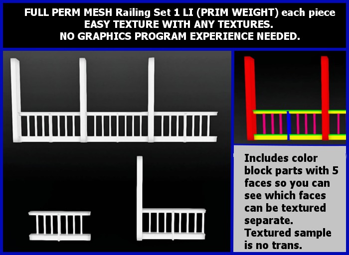 Mesh Porch Railings Set Full Perm - Boxed