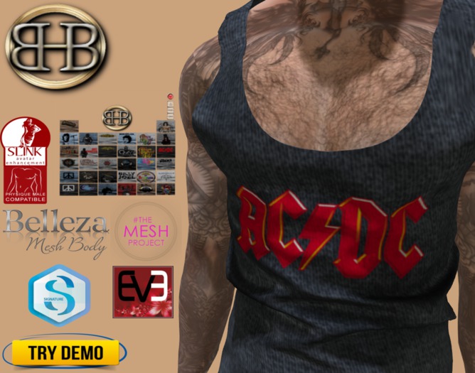 !!BHB!! CLASSIC ROCK BAND mens singlet TANK TOP with hud  ( slink, belleza jake, adam, signature, TMP)