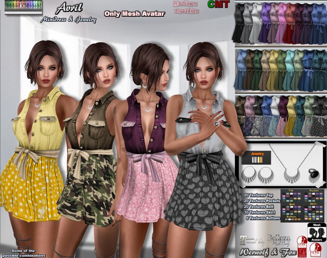 R.F. - Mesh Line - Avril Mini Dress with driven hud 