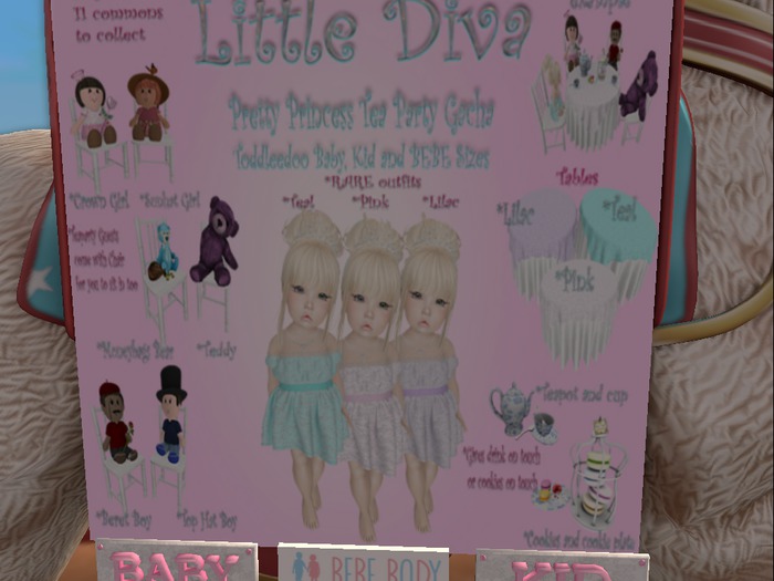 ~Little Diva~TD BABY Pink Princess Tea Party RARE