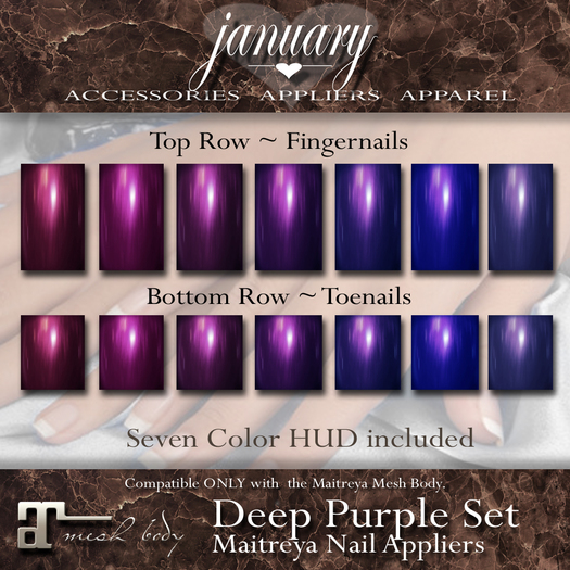 January ~ Nails Deep Purple