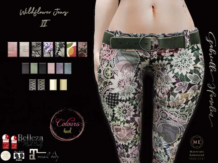 ✽♥✽.::Pretty Wildflower Jeans II::.✽♥✽  Colours HUD Version