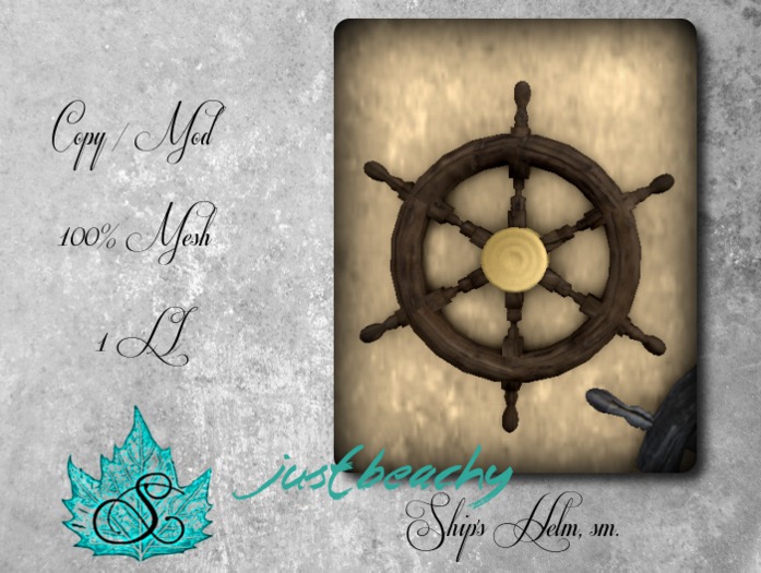 Just Beachy Ship's Helm, sm - Boxed