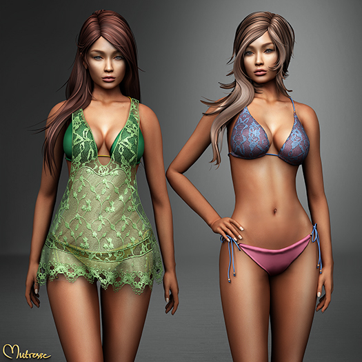 Mutresse - Lilana Swimsuit and Tunic - 20 Colors for Slink/Maitreya/Belleza