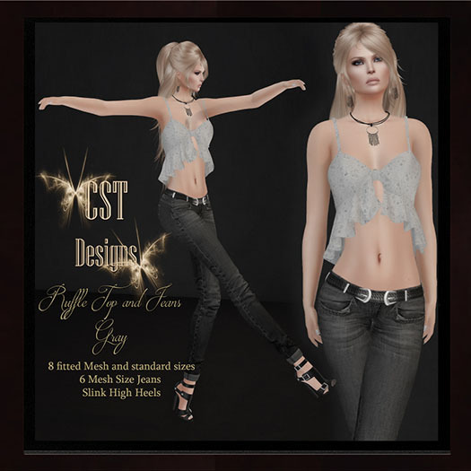 !CST Designs Ruffle Top Gray Vendor Body Vendor