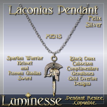 Second Life Marketplace Laconius Felix Mens Pendant Onyx Black Laconius Felix Mens Pendant