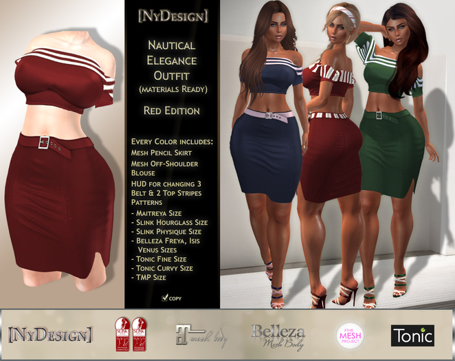 [NyDesign] Nautical Elegance Outfit - Red