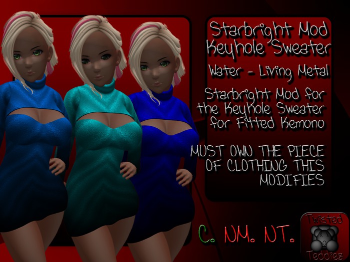 {T.t} Starbright Mod Keyhole Sweater {Living Metal - Water}