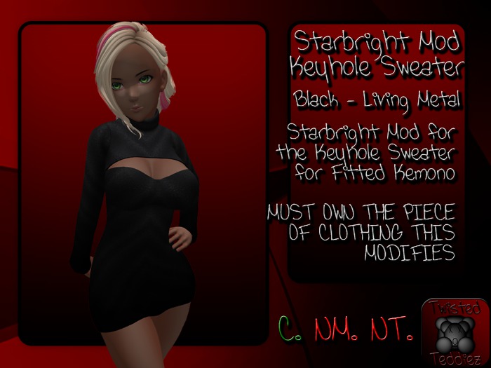 {T.t} Starbright Mod Keyhole Sweater {Living Metal - Black}