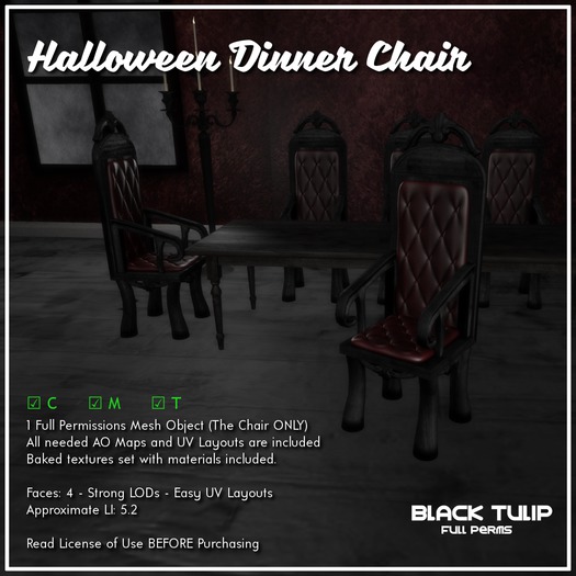 [Black Tulip] Mesh - Halloween Dinner Chair