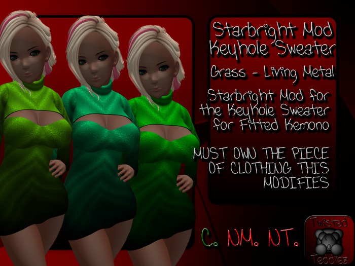 {T.t} Starbright Mod Keyhole Sweater {Living Metal - Grass}