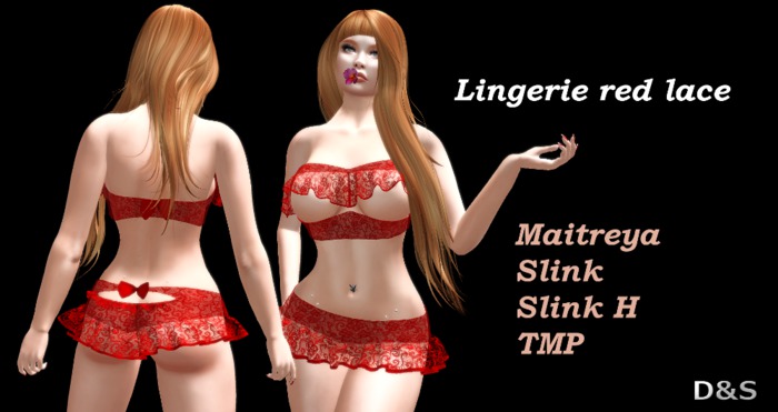 D&S design Lingerie red lace