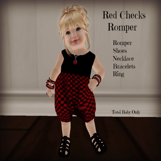 {SM}Red Checkered Baby Romper (Totsi)