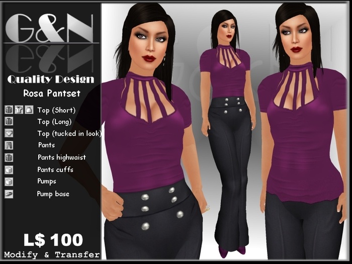 G&N Quality Design Rosa Pantset