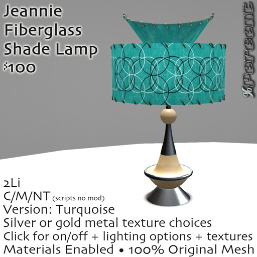 %Jeannie Lamp (turquoise) *MESH* Delivery Box