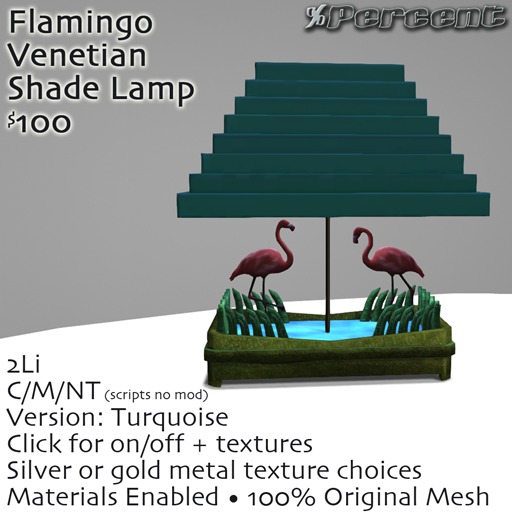 % Flamingo Lamp (Turquoise) *MESH*