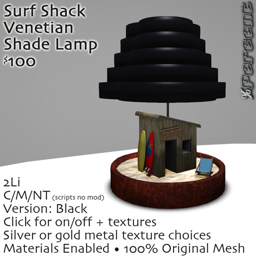 %Surf Shack Lamp (Black) *MESH* Delivery Box