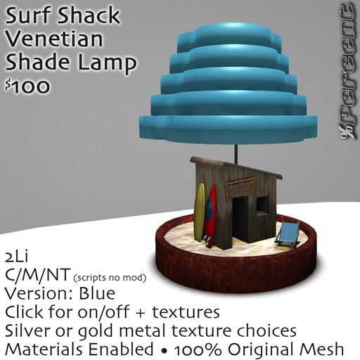 %Surf Shack Lamp (Blue) *MESH* Delivery Box