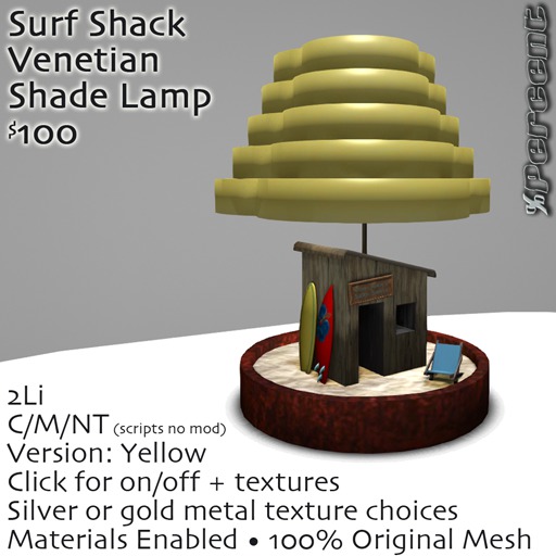%Surf Shack Lamp (Yellow) *MESH* Delivery Box