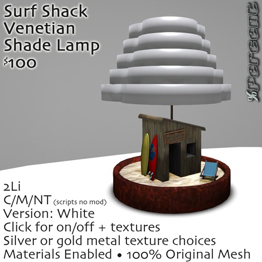% Surf Shack Lamp (White) *MESH*