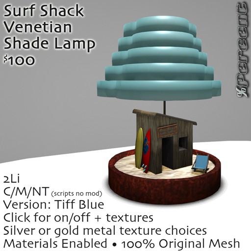 %Surf Shack Lamp (Tiff) *MESH* Delivery Box