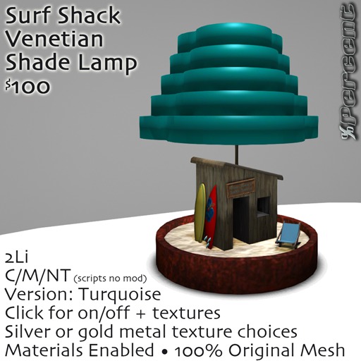 %Surf Shack Lamp (Turquoise *MESH* Delivery Box