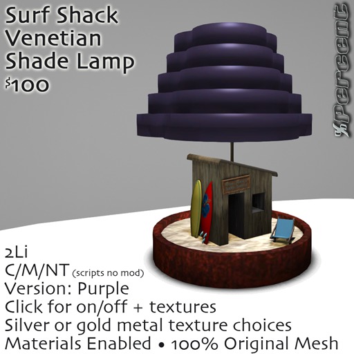 %Surf Shack Lamp (Purple) *MESH* Delivery Box