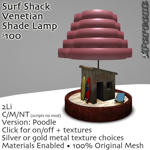 %Surf Shack Lamp (Poodle) *MESH* Delivery Box