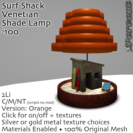 % Surf Shack Lamp (orange) *MESH*