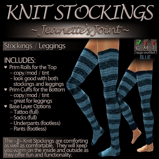 ~JJ~ Knit Stockings (blue)