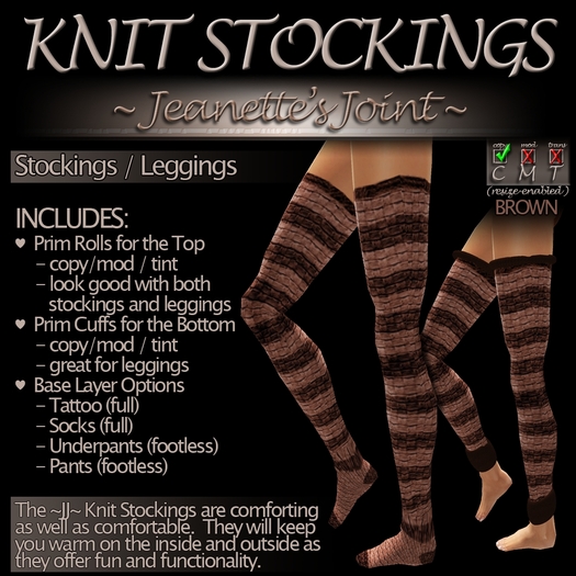 ~JJ~ Knit Stockings (brown)