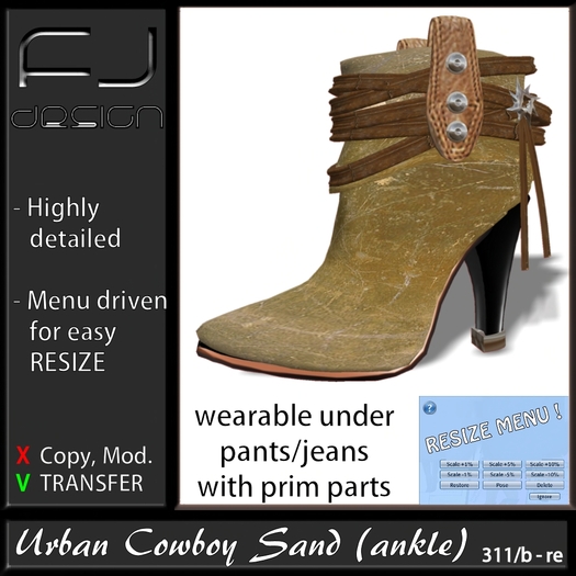 Fj Design Cowboy Sand Ankle Tagpirate