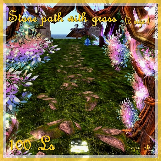 Stone path with grass - Chemin de pierres enherbé