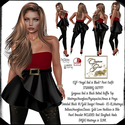 !CGF-*Angel Red & Black*  Pant Outfit