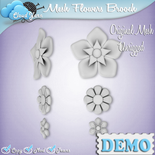 {CY} Mesh Flowers Brooch DEMO