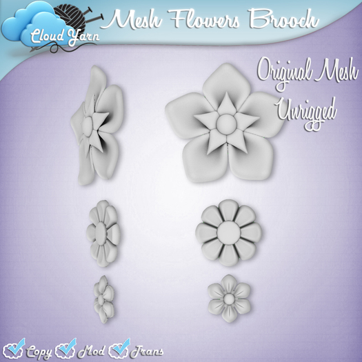 {CY} Mesh Flowers Brooch Full Perms