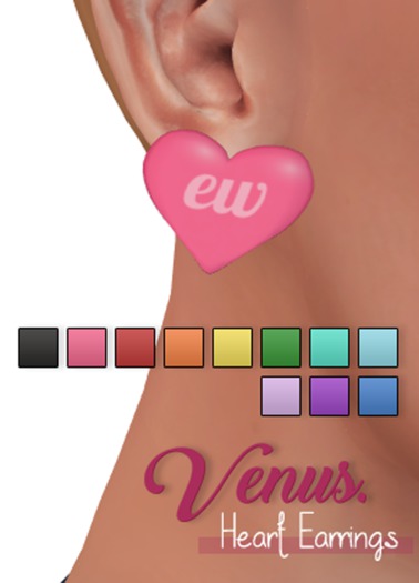 Venus. Heart Earrings (Ew)