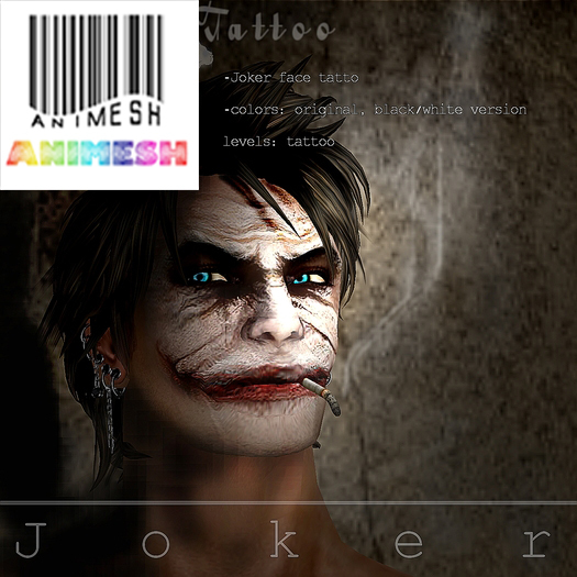 AmiMesh Joker Face Tattoo Omega Applier FAT PACK